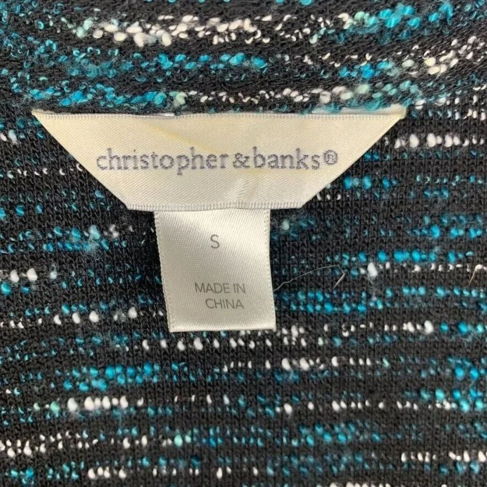 Christopher & Banks Marled Woven Motorcycle Jacket Textured Zip Front‎ Rocker S